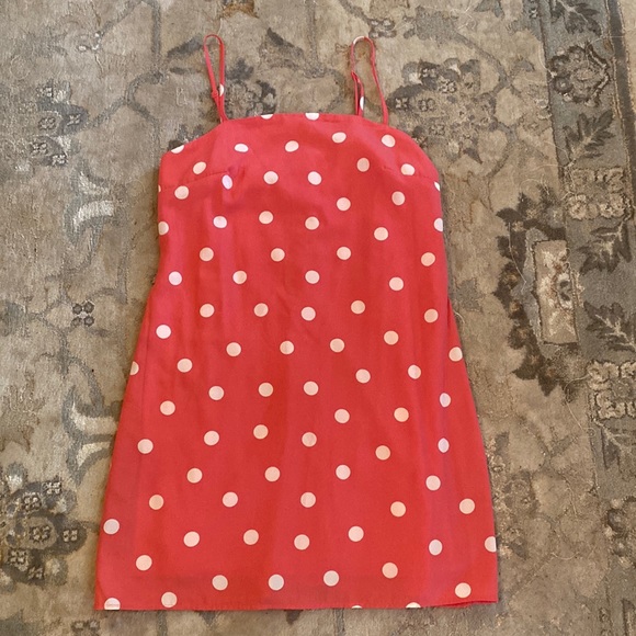Pink and white polka dot mini dress perfect for summer - Picture 1 of 2